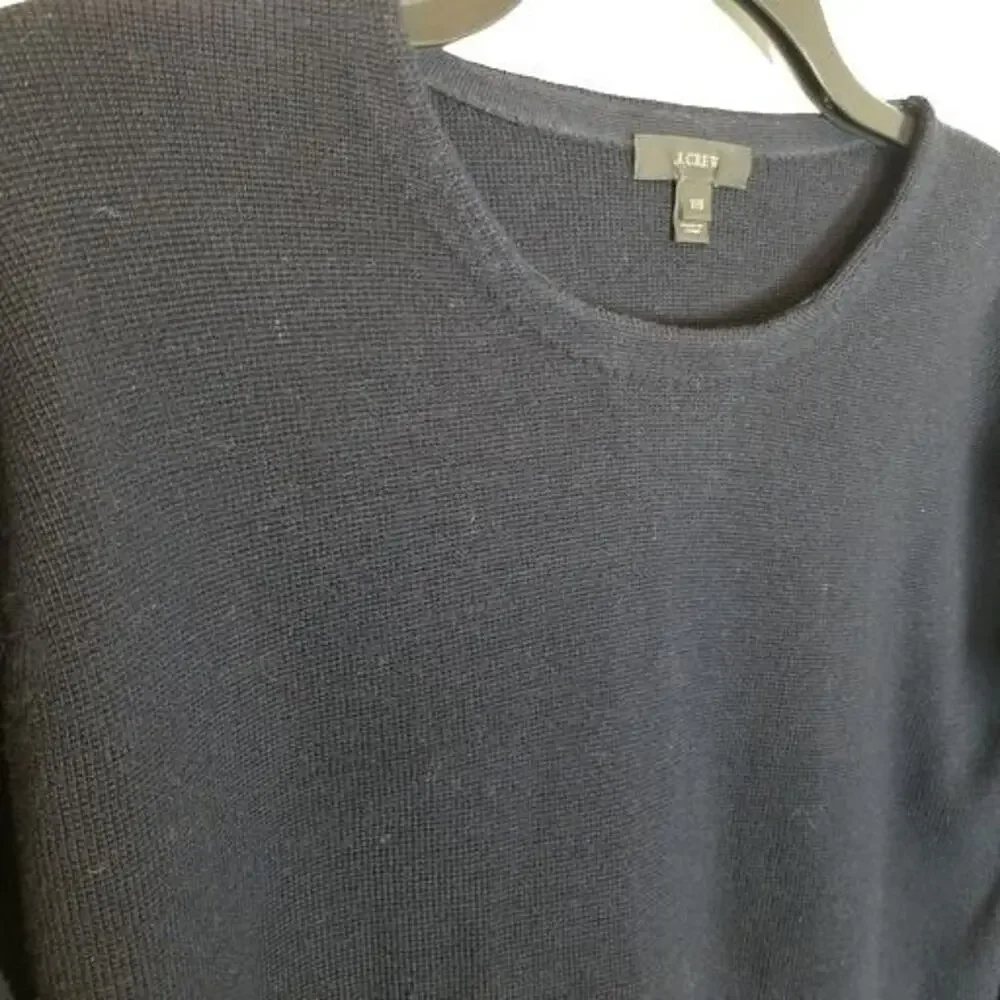 J. Crew Womens Merino Wool Crew Neck Sweater Size XXS Classic Minimalist Pocket